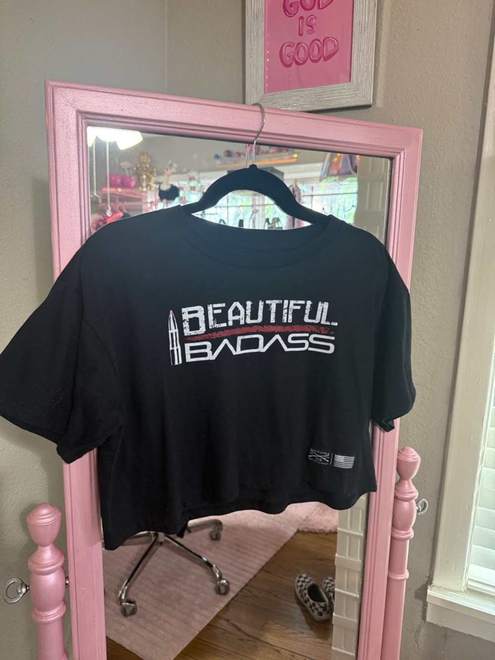 Grunt Style Black Cropped 'Beautiful Badass' Graphic Tee